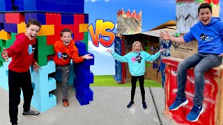 Lego vs Box Fort Building Challenge!