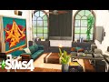 DJ Living Room with BASE GAME CUSTOM FIREPLACE: The Sims 4 Room Building #Shorts