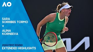 Sara Sorribes Tormo v Alina Korneeva Extended Highlights | Australian Open 2024 First Round