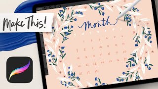 Easy Wreath Calendar Design in Procreate | PROCREATE FOR BEGINNERS