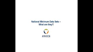 National Minimum Data Sets
