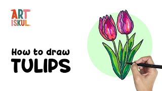 How to Draw Tulips | Easy and Simple Drawing Tutorial For Beginners