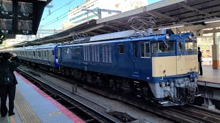 【基本編成34本目】配9645レ 新津配給 EF64形1000番台1031号機 E235系1000番台F-34編成 横浜駅 通過シーン