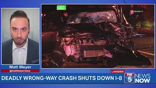 Deadly Wrong-Way Crash Shuts Down I-8