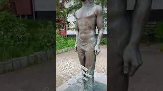 interesting monument 🙂😀 of student near the Silesian university in Katowice Poland Europe