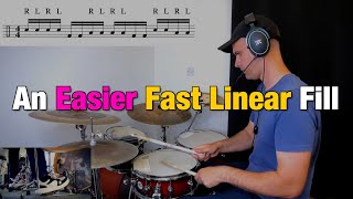 One of the Easier Fast Linear Fills - DRUM LESSON