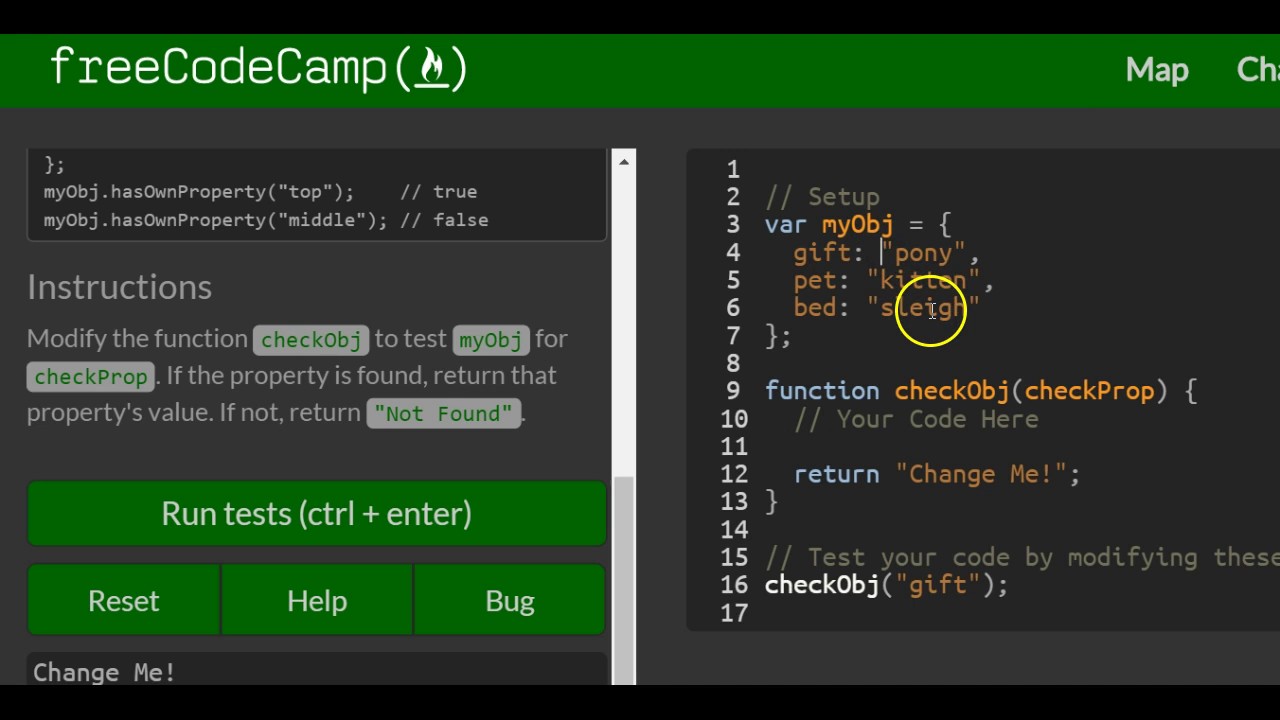 Testing Objects For Properties, FreeCodeCamp Basic Javascript - YouTube