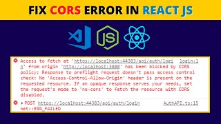 How To Fix CORS Error In React Js (Solved)!