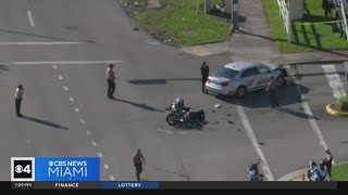 Miami-Dade Sheriff's Office motorcycle deputy injured in crash