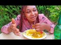 african food mukbang how to eat achu and yellow soup cameroonian food my traditional meal