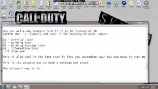 How to make a ADVANCE message Box FAKE PRANK VIRUS(2-2)