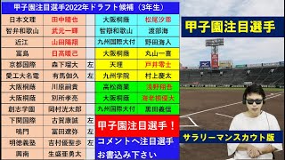 甲子園注目選手2022年ドラフト候補【サラリーマンスカウト版】