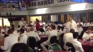 USS Hawaii orders pizza at dining in