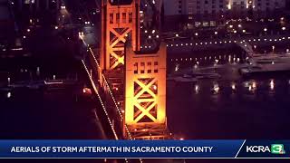 STORM AFTERMATH AERIALS | LiveCopter 3 is in Sacramento County examining damages from last night'…