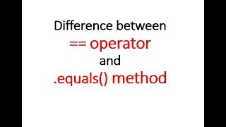 Difference between == operator & .equals() method in Java - Hindi