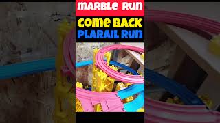 How to play Marble Run Building the Plarail(Reversed Video) 巻き戻しでビー玉転がし☆☆プラレールコース #shorts