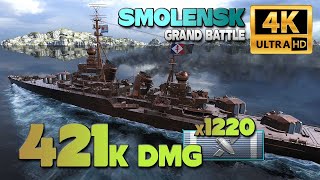 Cruiser Smolensk in Grand Battle, 420k damage - World of Warships