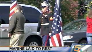 Mourners Pay Respects To Slain Marine