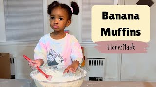 Banana Muffin Recipe – Made by a 2-Year-Old! (Too Cute to Miss) #toddlerlearning