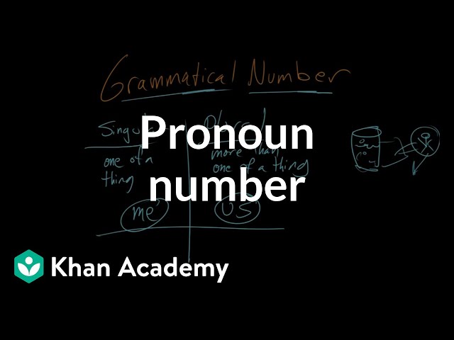 Pronoun Number The Parts Of Speech Grammar Khan Academy Video