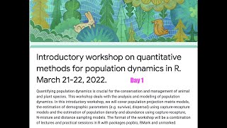 Quantitative methods for population dynamics in R - day 1