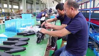 Assembling electric scooter by Ningbo Sunhon Estepon scooter