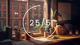 25/5 Pomodoro Timer 🕒 Relaxing Lofi❤️ DEEP FOCUS POMODORO TIMER📚 Study With Me📚stay motivated