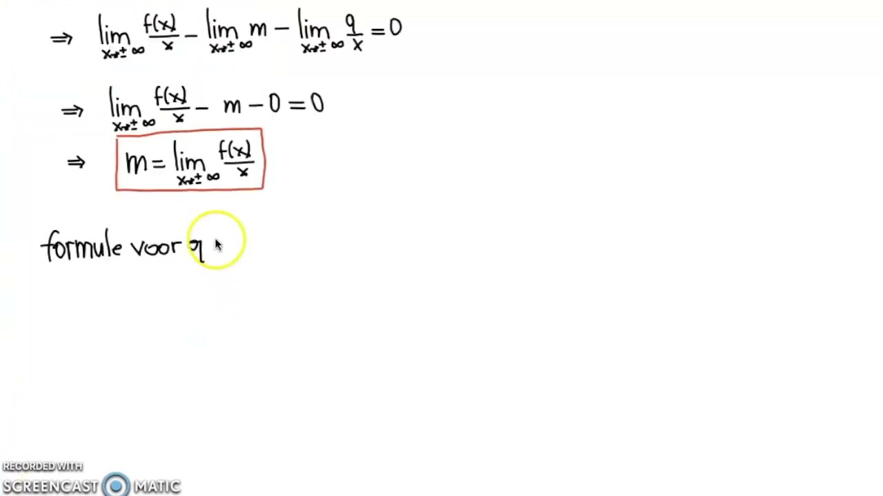 Schuine Asymptoot: Formules Van Cauchy - YouTube