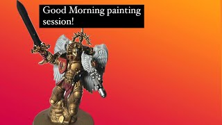 Warhammer 40,000 painting session. Continuing the Sanguinary Guard