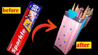 How to make colour box from waste colgate box|Diy unicorn pencil box and pen holder