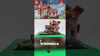 Lego vs Mocsage Dutch Windmills Medieval Countryside Model Building Blocks Toy Set (2,296PCS)