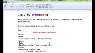 QUEUE METHOD IN JQUERY EFFECTS DEMO
