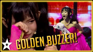 Nervous 12 Year Old Singer Wins the GOLDEN BUZZER! - Kids Got Talent