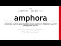 pronunciation of amphora definition of amphora