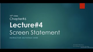 Screen Statement in GW basic 10th class computer Chapter 6