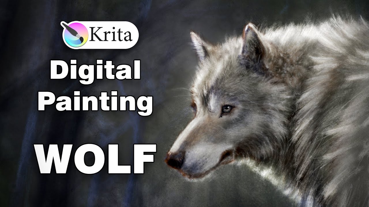 Digital Painting A Wolf In Krita Speedpaint Youtube