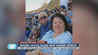 Missing couple found, man dead, wife alive