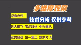 点评：科大讯飞 韦尔股份 中兴通讯  三一重工 紫光股份 京东方A