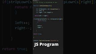 #short #shorts #LeetCode Palindrome String Solution - JavaScript | find String is Palindrome