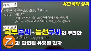 [특강] 173강 한국의 성씨5: 곡부공씨/능선구씨와 관련된 유형별 한자🦢