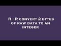 R : R convert 2 bytes of raw data to an integer