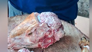 ||goat Head Cutting skill || mutton head curry|| #goat #skills #cuttingskills