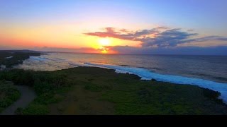 [4K]恩納村の夕日　ドローン空撮　 Okinawa Drone Footage 　沖縄　 動画　素材　観光