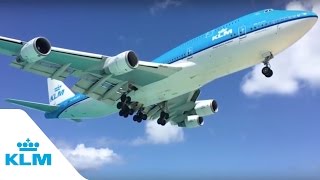 KLM landing Sint Maarten - In slow motion