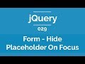 Arabic jQuery Practical Course #029 - Form - Hide Placeholder On Focus