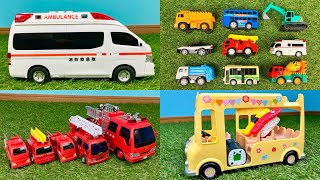 【はたらくくるま 23分🚒】おすしバス🍣 救急車 消防車が大活躍！Sushi bus 🍣 Ambulance and fire engines are in action!