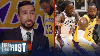 The Lakers 104-102 game against Nets is a big loss — Nick Wright | NBA | FIRST THINGS FIRST
