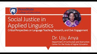 Dr. Uju Anya Linguistic Discrimination as a Crisis in Equity and Social Justice