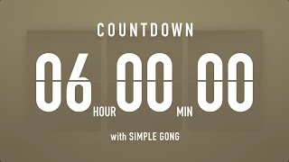 6 Hours Flip Clock Timer with Gong 🦂🔔🥊