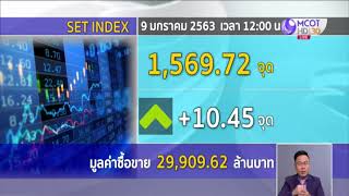 ตลาดหุ้นไทยช่วงเที่ยงปิด +10.45 จุด ตลาดคลายกังวลสถานการณ์ในตะวันออกกลาง